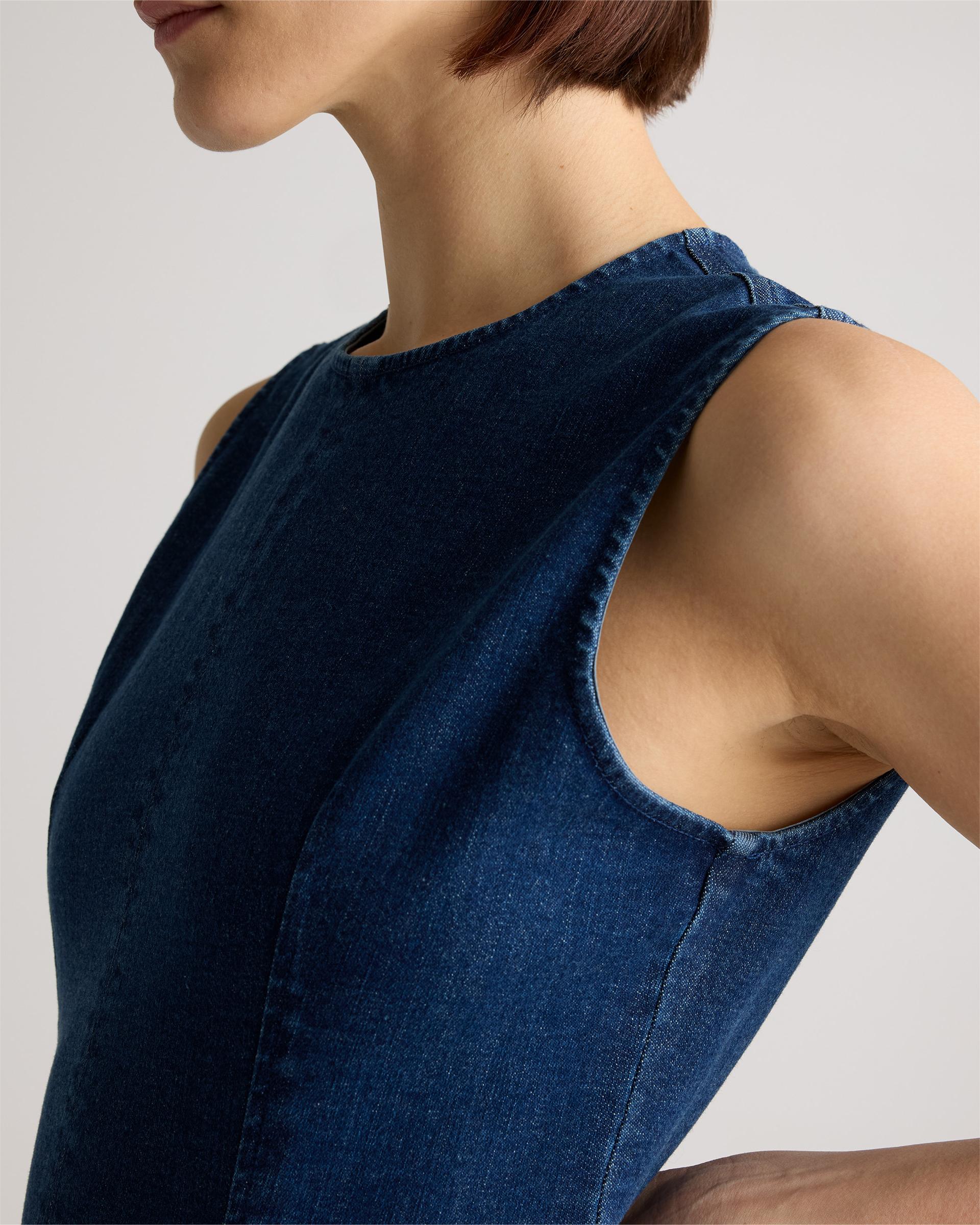 Stretch Denim Maxi Dress - FASHION