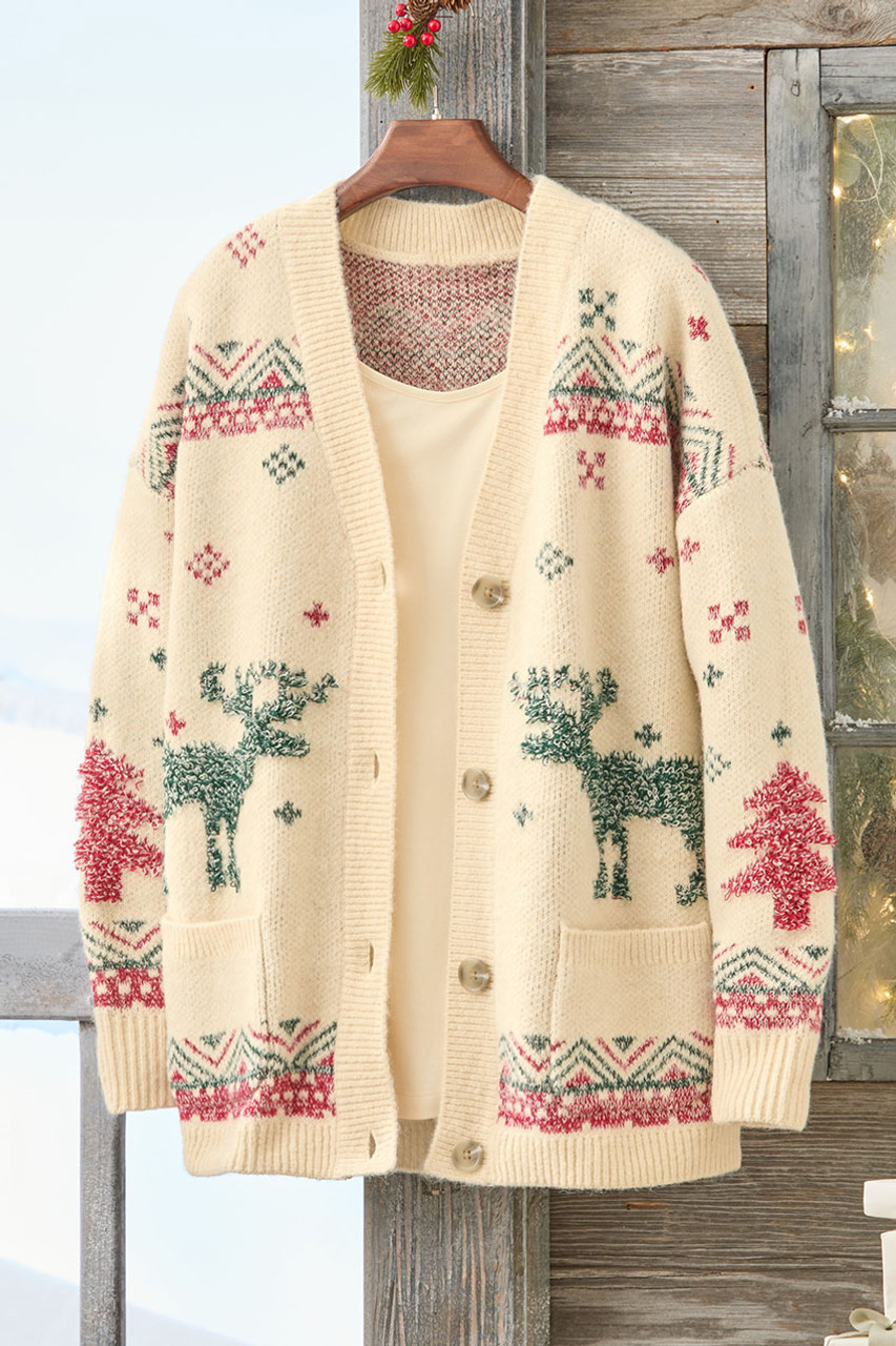 Alpine Moose Cardigan - FASHION