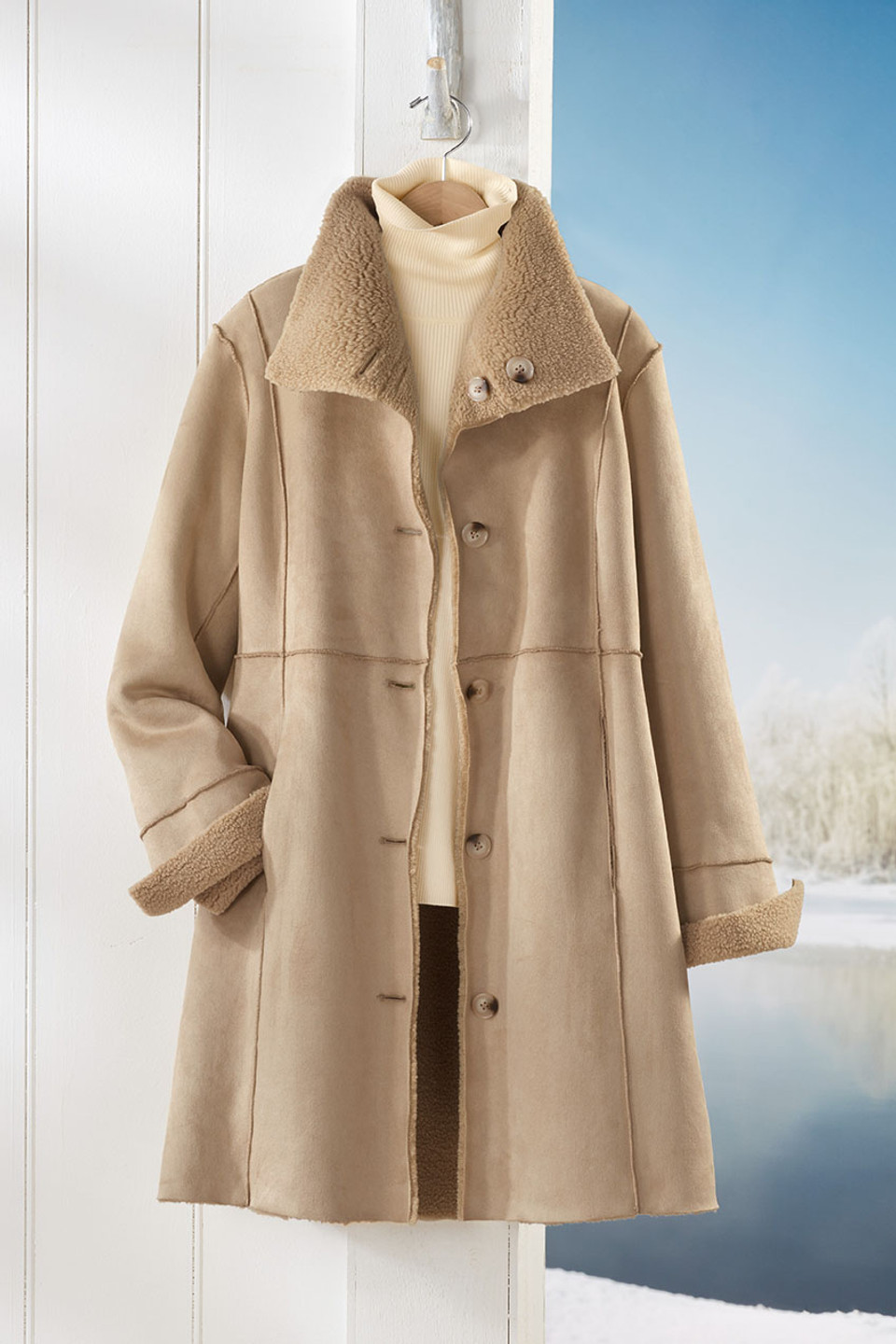 Reversible Faux Shearling Coat - FASHION