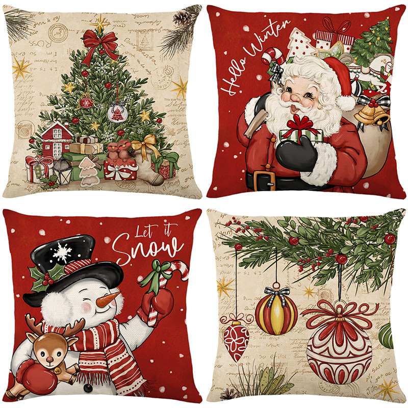 4pcs Christmas Pillow Covers - FASHION