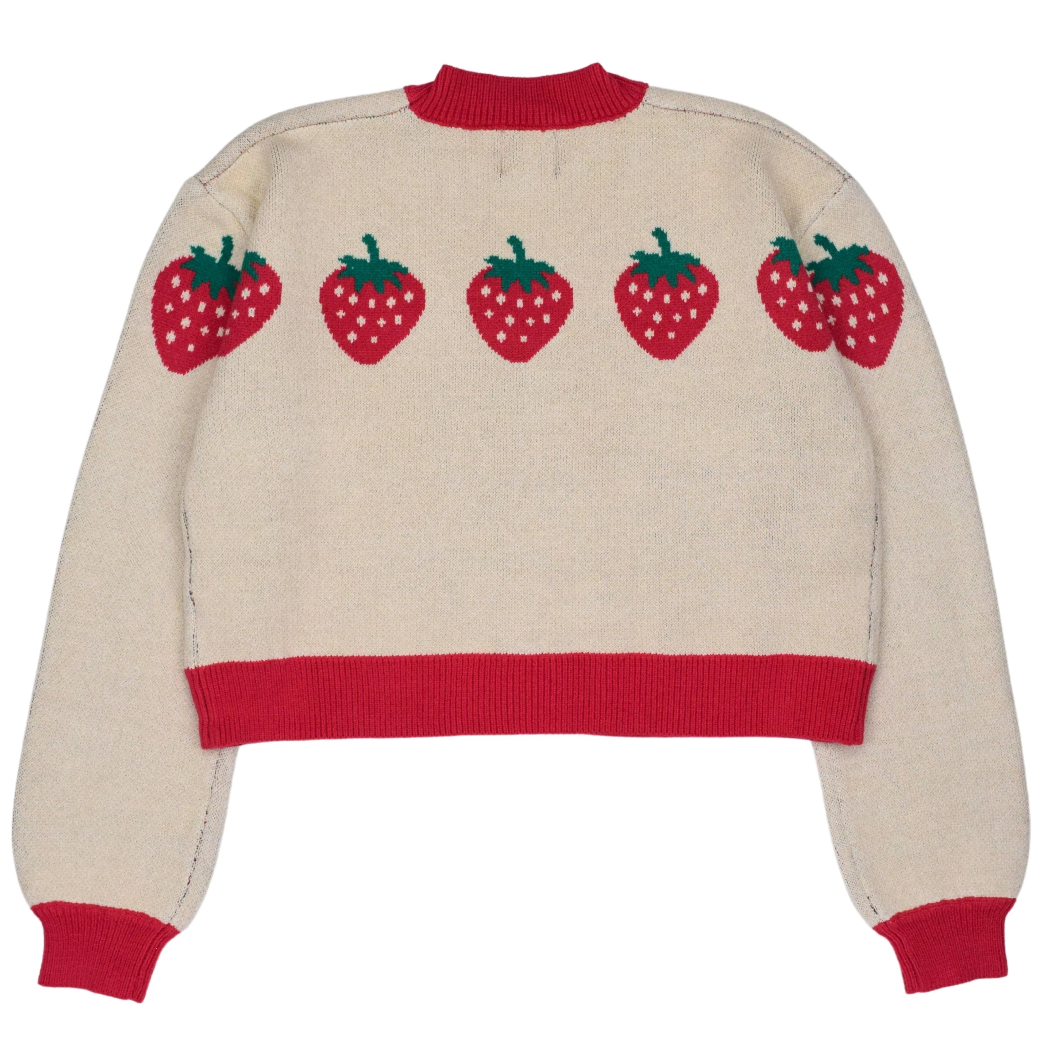 Cropped Strawberry Cardigan - FASHION