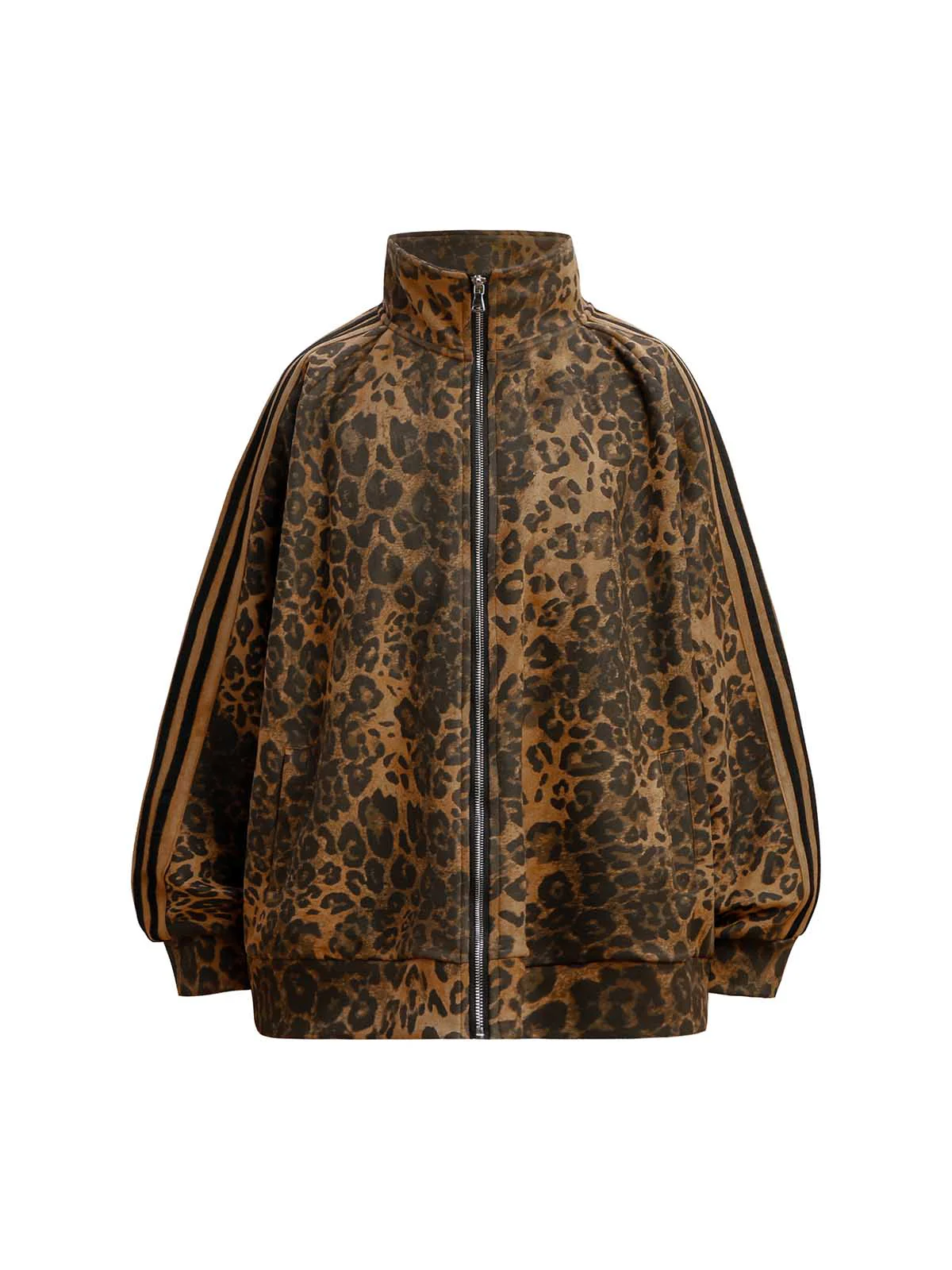 Cheetah Print Suede Tracksuit - FASHION